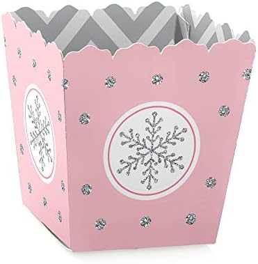 נקודה גדולה של אושר ורוד פלאות חורפית - מסיבה מיני קופסאות טובות - מסיבת יום הולדת של פתית שלג או מקלחת לתינוק