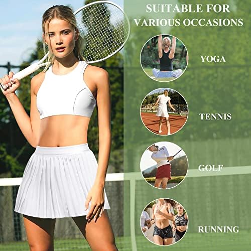 חצאית טניס קפלים של Derca Womens עם מכנסיים קצרים גולף סקורט אימון מפעיל חצאיות ספורט אתלטיות מזדמנים