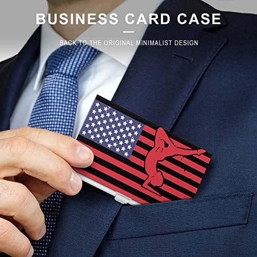 אמריקאי דגל מתעמל כרטיס ביקור מחזיק מתכת כיס כרטיס ביקור מקרה אישית כרטיס ארנק לגברים נשים