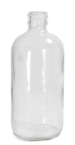 QORPAK GLA-00805 בקבוק עגול BOSTON זכוכית ברורה עם גימור צוואר 20-400, קוטר 31 ממ x 79 ממ גובה, 1OZ קיבולת