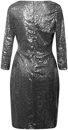 נשים קצר מיני נצנצים שמלה ארוך שרוול צווארון מזדמן משמרת שמלות מועדון לילה קוקטייל המפלגה שמלה