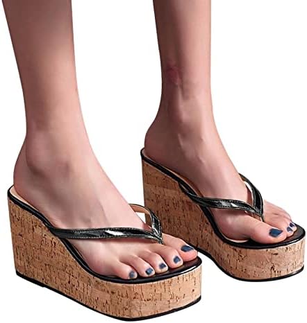 נעלי בית לנשים קיץ טריזי נעלי נשים סנדלי נוחות עם אלסטי קרסול רצועה מזדמן בוהמי חוף נעליים להחליק