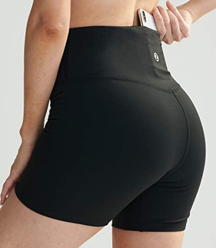מכנסיים קצרים של זוטי 10 /5 נשים מותניים גבוהות עם 2 כיסים נסתרים אימון אימון אתלטי ריצה מכנסיים