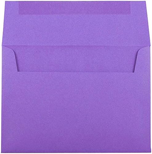 נייר ריבה A7 מעטפות הזמנה צבעוניות - 5 1/4 x 7 1/4 - סגול סגול ממוחזר - 100/חבילה