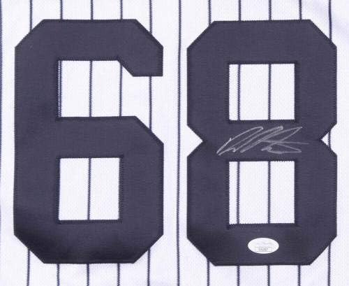 Dellin Betances חתמה על ניו יורק Yankees 68 גופיית משחק בסגנון בשטח W/JSA COA Mets - גופיות