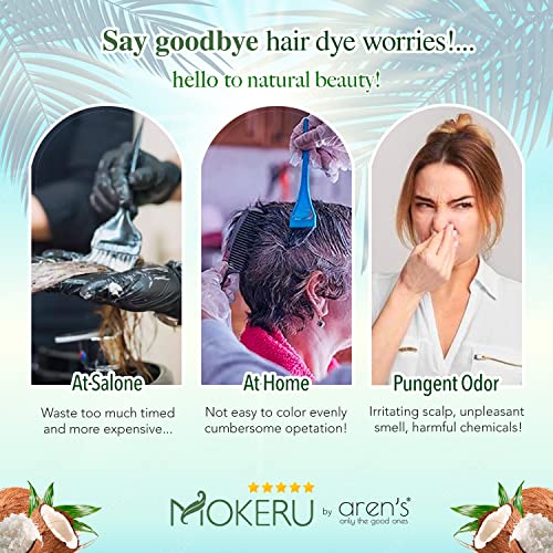 Arens Mokeru מיידי קוקוס שמפו שיער שחור לשיער אפור 3in1 לגברים נשים צבע שיער שחור קבוע שימוש קל להשתמש בשיער