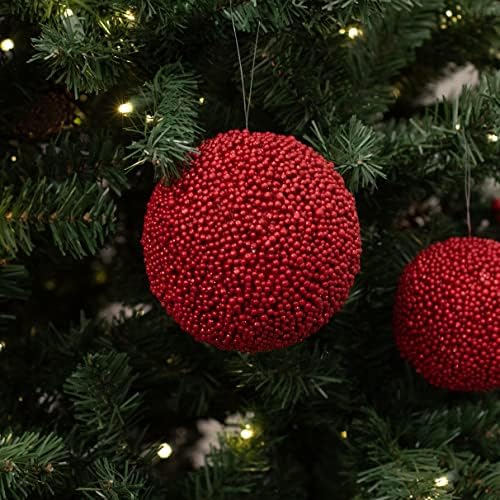 רז 4 טבעי אדום ברי כדור חג המולד קישוט