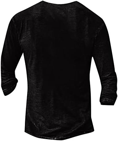 גרפי סווטשירט לגברים אלגנטי בציר כפתור כושר חולצה לנשימה ארוך שרוול רקום סווטשירט