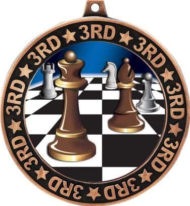 שחמט במקום השלישי מדליית היקף ברונזה, פרסי טורניר שחמט בגודל 2.75 , פרסי מדליית גביע השחמט לילדים