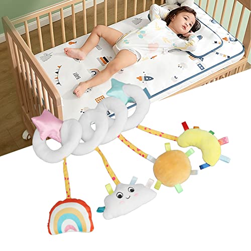 צעצועי טיולון לתינוקות, צבעים תוססים מפוארים צעצועי מושב לתינוק מפתחים חוזק יד למושב רכב ליילוד