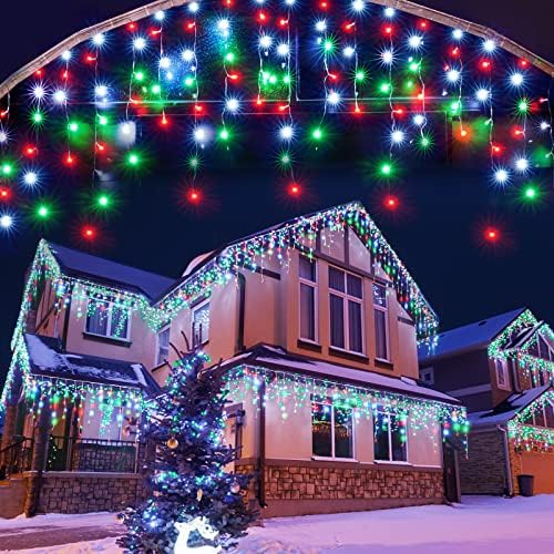 LED אורות חג מולד קישוטי חג המולד חיצוניים אורות תלייה 400 מצבים 8 מצבים 75 טיפות, אורות מיתרי