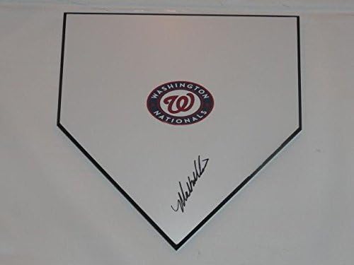 מאט וויליאמס חתום על צלחת בית וושינגטון נשיונל חתימה הוכחה מדויקת - משחק MLB משומש בסיסים
