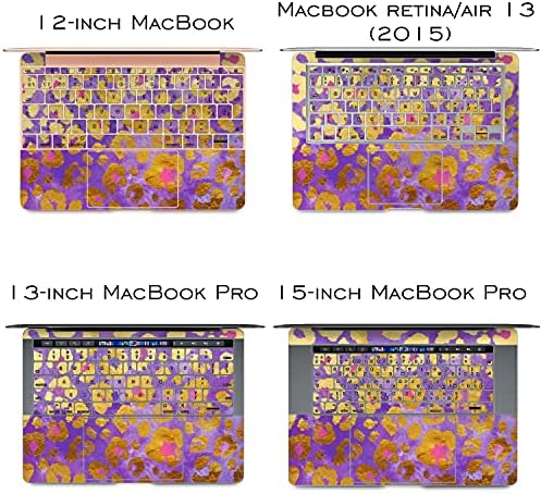 עור ויניל אלטרנטיבי תואם לאוויר MacBook 13 אינץ 'מק פרו 16 רשתית 15 12 2020 2019 2018 דפוס נמר סגול חמוד