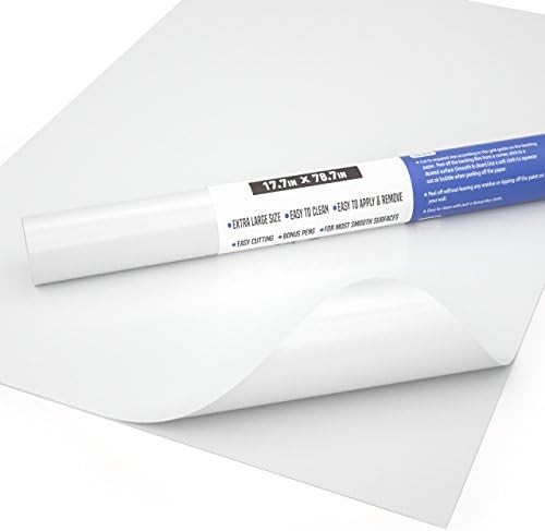 ניקפרו יבש למחוק לוח מדבקת קיר מדבקות, 17.7 איקס 78.7 דביק לבן לוח קליפת מקל נייר לעשות רשימה עם 3 צבע על בסיס