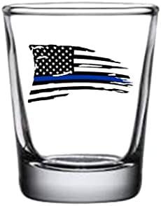 נוכלים נהר טקטי מרופט במצוקה מנופף דק כחול קו דגל ירה זכוכית מתנה עבור משטרת קצין אכיפת החוק