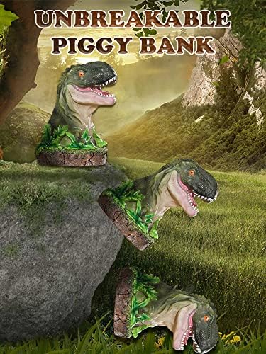 בנק פיגי דינוזאור גדול מטבע כסף בנק כסף לילדים קופסת חיסכון בכסף יכול להחזיק 1000 מטבעות טירנוזאורוס