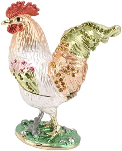 קופסת תכשיטים תרנגולת PSSOPP, קופסת תכשיטים מתכת בסגנון תרנגולת תרנגולת תרנגולת קופסת תכשיטים תרנגולת