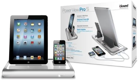 isound Power View Pro S מטען וצפה במעגן עם 2 טעינה של Apple 30 PIN עבור iPad 1 2 & 3, כל מכשירי האייפון,