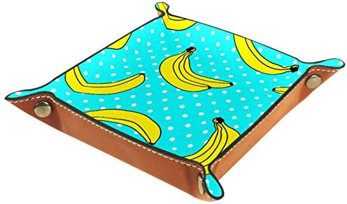 מתקפל מתגלגל קוביות משחקי מגש כחול פולקה נקודות בננה מפתח מטבע סוכריות אחסון תיבת עור כיכר תכשיטי מגשי