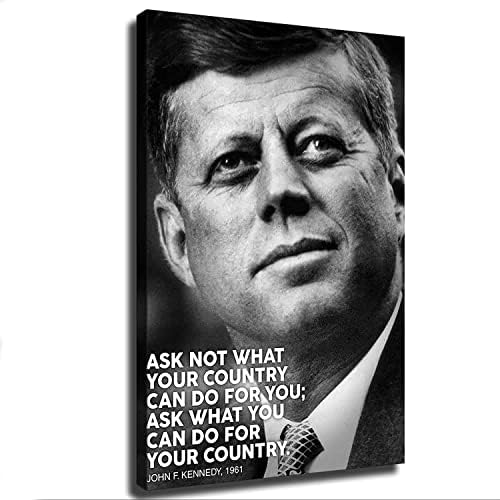 הנשיא ג'ון F קנדי ​​שאל לא JFK ציטוט מעורר מוטיבציה מפורסם ציטוט דיוקן דיוקן פוסטר בד הדפס קיר אמנות כיתת