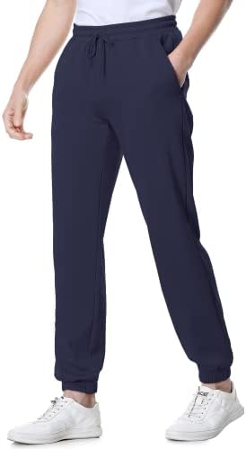 מכנסי טרנינג של פליס לגברים של Beartalon עם כיסים סגורים תחתונים אנטי-סטטיים מכנסיים חורפיים ספורטיביים מכנסי