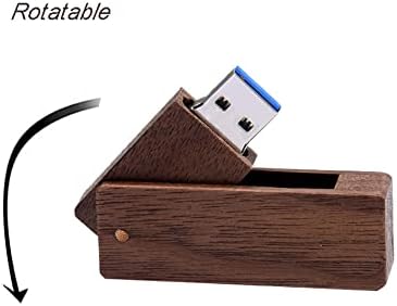 חריטה בהתאמה אישית כונן אגודל מסתובב 32 ג'יגה -בייט עץ USB3.0 פלאש פנדריב עם קופסת מתנה מעץ סט