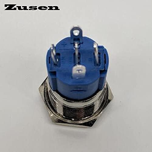 טבעת ראש גבוהה של Zusen 16 ממ טבעת LED מוארת מתג לחיצה רגעי מוארת -