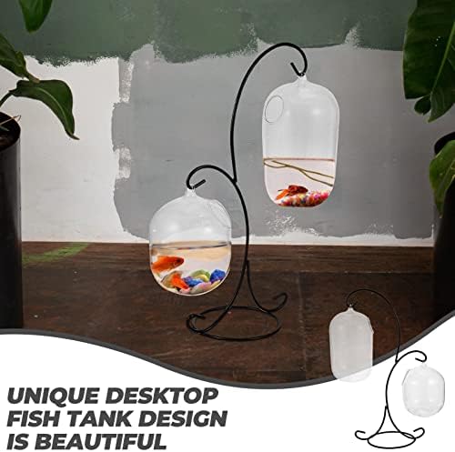 בית תפאורה צמחים 1 סט תליית זכוכית אקווריום דגי קערת דגי טנק רב תפקודי פרח צמח אגרטל עם מתלה זכוכית