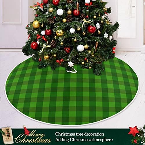 חצאית עץ חג המולד משובצת ירוקה 36 אינץ 'תפאורה לבית לחצאית עץ חג המולד מחצלת קישוטי עץ חג המולד מתנות קישוט