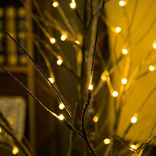 עץ ליבנה ליבנה עץ שולחן שולחן בונסאי עץ מואר 16 קישוטי חג המולד LED עץ מלאכותי מקורה למסיבת חתונה