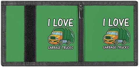 אני אוהב אשפה אשפה אשפה משאיות משולש ארנק כרטיס חריצים מחזיק ארגונית ארנק ארנקים עם עם מחזיק מפתחות עבור