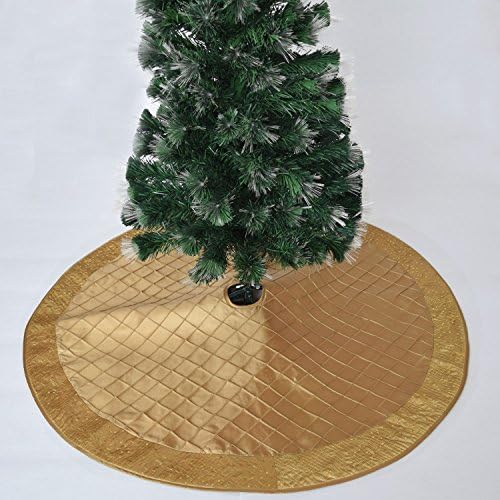 מרכז פינטוק פינטוק זהב זהב, נצנצים נצנצים גבול עץ חג המולד חצאית עץ חג המולד קישוט עץ -50 אינץ '
