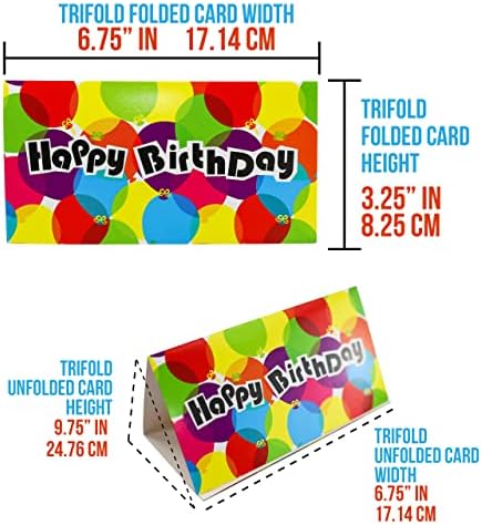 כרטיס מתנה איקוניקל / מחזיקי כסף עם מעטפות, יום הולדת שמח, 20-מארז