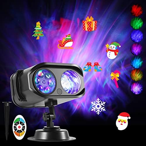 אורות מקרן לחג המולד, Joycabin 6-in-1 Aurora תבניות נוחות LED, אור נוף אטום למים עם טיימר שלט