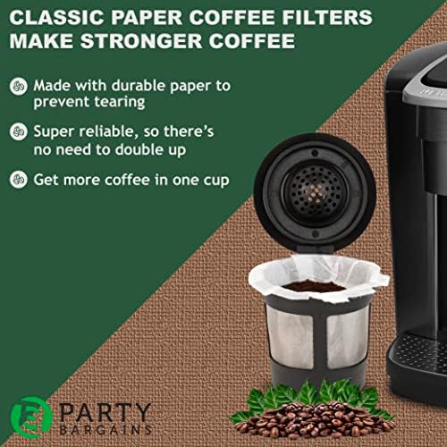 מציאות מפלגה 300 מסנני קפה נייר-מסנן קפה לשימוש חד פעמי עיצוב קלאסי לבן תואם עבור קיוריג 1.0 & מגבר; 2.0, גודל
