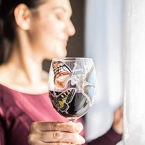 פרפר יין זכוכית מדבקת קסמי עבור יין זכוכית, שמפניה חלילי, קוקטייל משקפיים