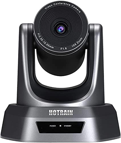 Hotrain 10x מצלמת PTZ USB וידאו וידאו ועידת מצלמת אופטי זום מלא HD 1080P מצלמה זווית רחבה לפגישה עסקית