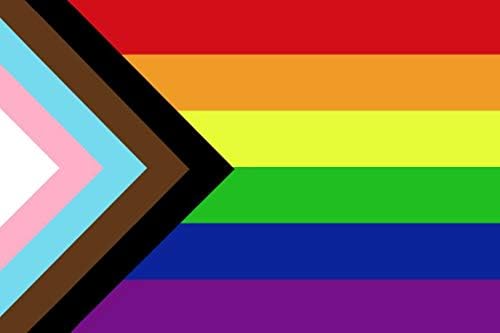 דגל גאווה למינציה שחור חום חום LGBTQIA גאווה דגל קשת שחור חיים חומר BLM טרנס גאווה פוסטר יבש מחיקה 16x24