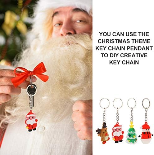 בעל מפתחות מפתח Bootoyard 8 יחידות חג המולד מחזיק מפתח חג המולד סנטה שלג אייל אייל אייל מחזיק מפתחות חג המולד
