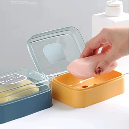 מחזיק תבשיל סבון ורופי, סבון, סבון, ניקוז משטח עצמאי, מחזיק סבון מרובע עם מכסה PP קופסת סבון חומר