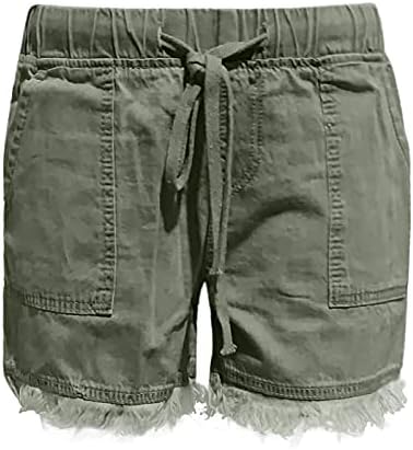 מכנסי ג'ינס לנשים קצרים גבוהים עלייה במצוקה מושכת על ברמודה קצרה מיקרו -סטרץ 'רגילה מתאימה לחוף מכנסיים