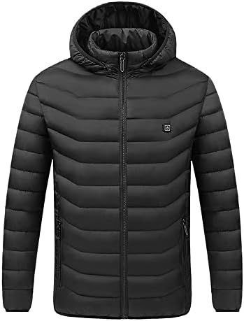 LOLMOT ז'קטים מחוממים שחורים לגברים בגדים חמים לבוש חום מעיל מחומם לרכיבה על סקי טעינה באמצעות מעיל מחומם