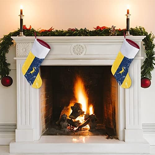 דגל מדינת מישיגן גרבי חג המולד גרבי תלייה הדפס קישוטי אח עץ חג המולד