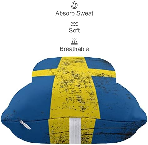 דגל Grunge של כרית צוואר מכונית של שוודיה של 2 כריות משענת ראש אוטומטית בצורת עצם