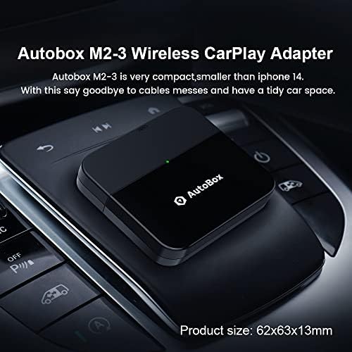 Autobox Apple Carplay מתאם אלחוטי, Speed ​​Fast Fast, Auto Connect, Plug & Play, Super Easy Setup,