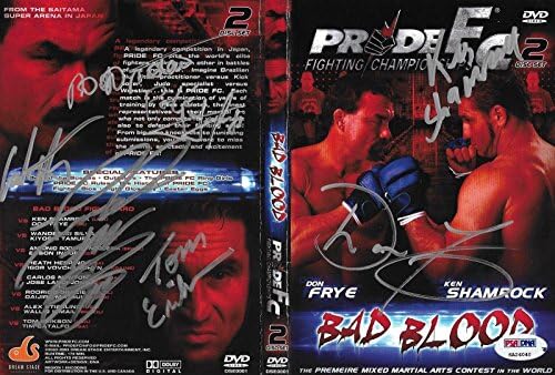 Ken Shamrock Don Frye Enson inoue Big Nogueira + חתום Pride 19 DVD PSA/DNA UFC - חתימה על חתימה של מוצרים