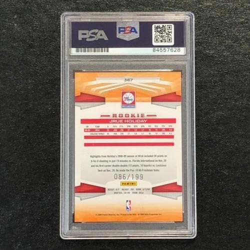 2009-10 Panini 367 JRUE כרטיס חתום על כרטיס אוטומטי 10 PSA Slabped RC 76ers - כרטיסי טירון של כדורסל