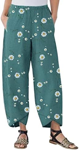 מכנסי שמלת רגל רחבה של Miashui לנשים עסקים מזדמנים נשים מזדמנים כותנה רופפת מכנסיים גבוהים המותניים מכנסי נשים