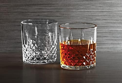 כלי מעגל ווינסטון בסיס כבד ויסקי כוסות שתייה של כוסות שתייה, סט של 4, כלי אוכל בידור כלי זכוכית למים, מיץ,