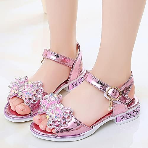 נעלי ילדים אופנה סוליות עבות עם סנדלי פרפר יהלומים בקיץ בוהן פתוחה לריקוד סטודנט סנדלי נסיכות